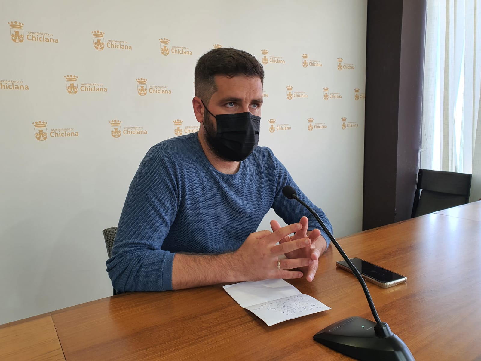 Roberto Palmero durante la presentación del Presupuesto de Chiclana Natural.